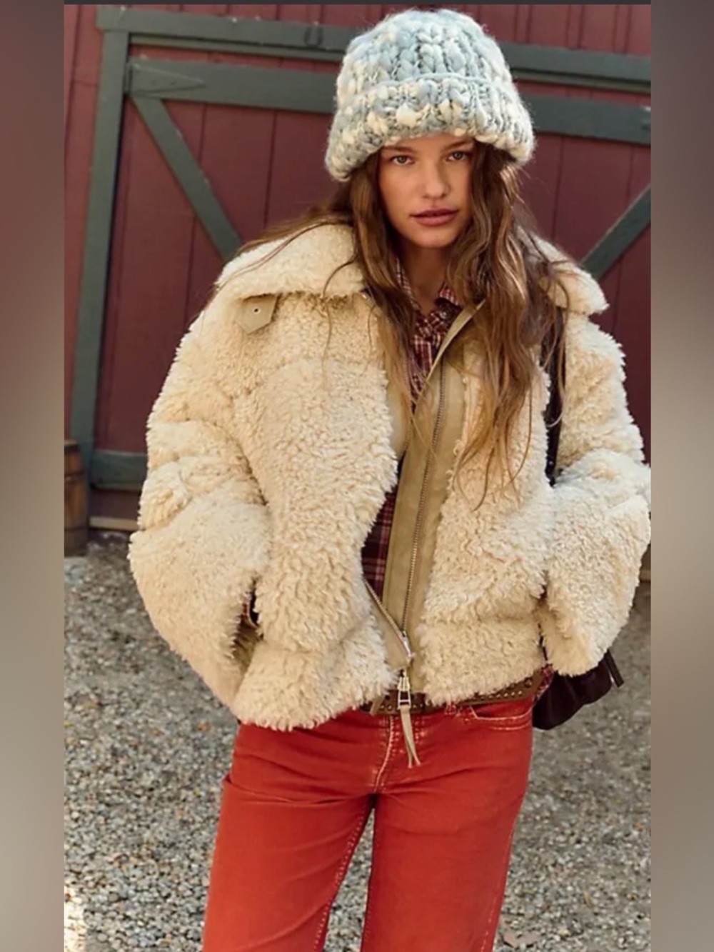 Free People Jolie Oversized Sherpa Teddy Jacket 🔥 Size S